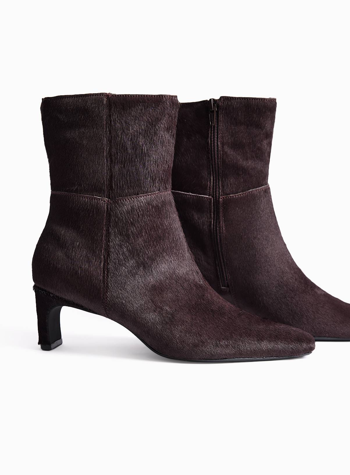 Dark Red Pony Ankle Boots 6 - Image 2